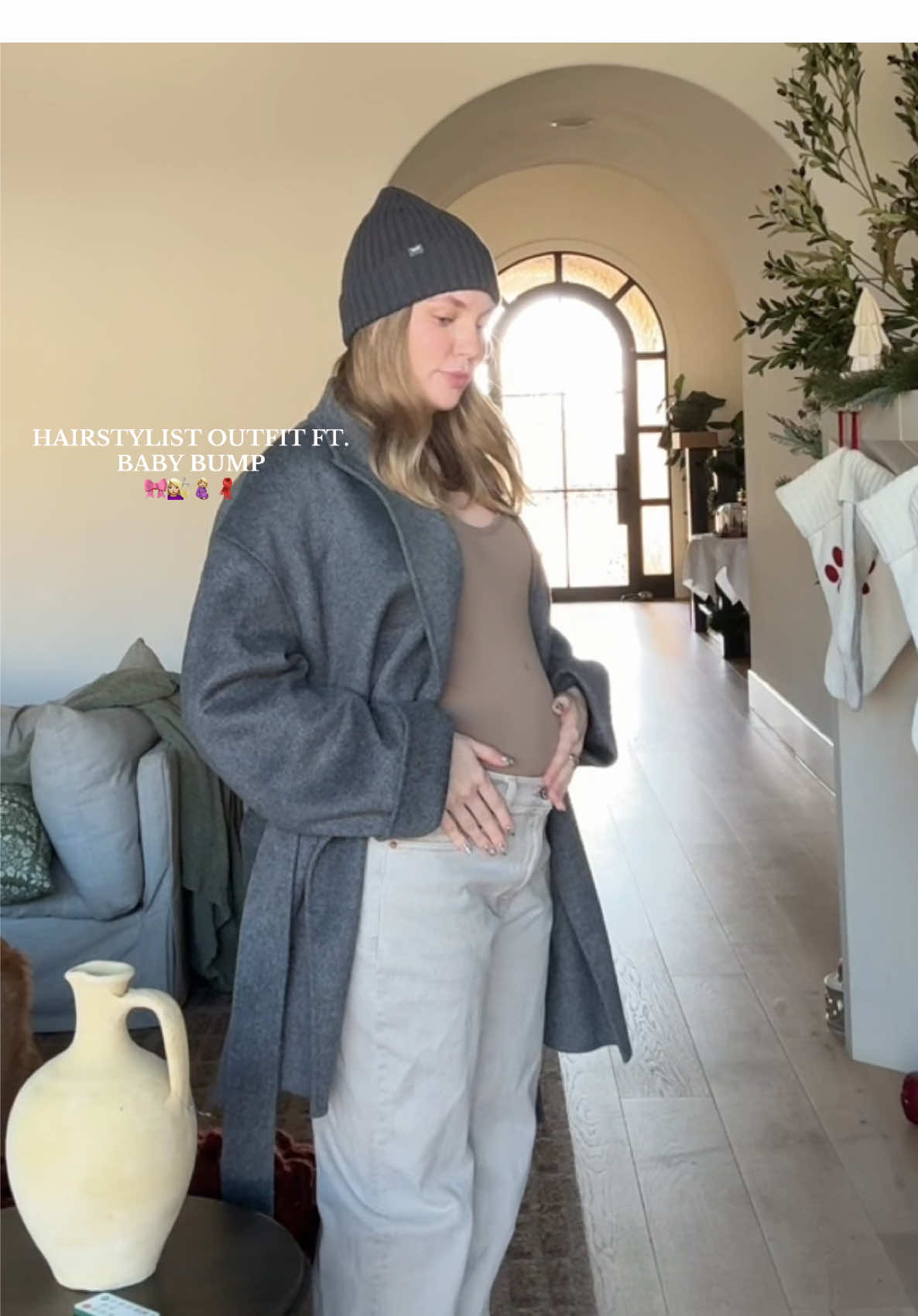 Baby is making an appereance #pregnant #babybump #hairstylistoutfits #hairstylistoutfitinspo #babybumpoutfits #pregnanttiktok 