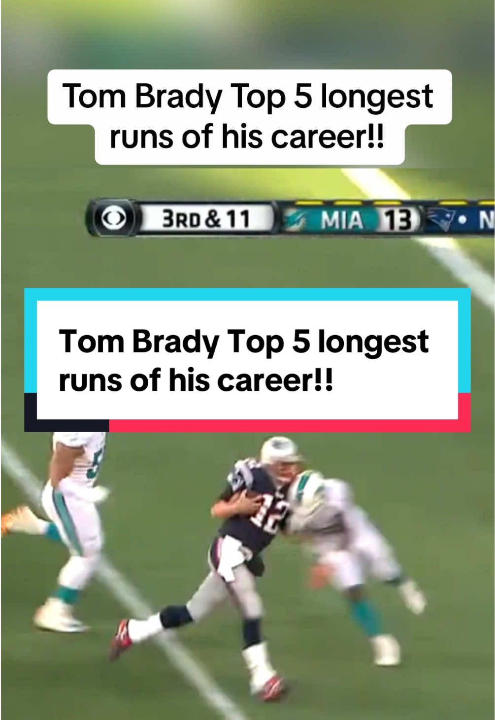 Tom Brady Top 5 longest  runs of his career!! #nfl #nflfootball #football #chiefs #patriots 