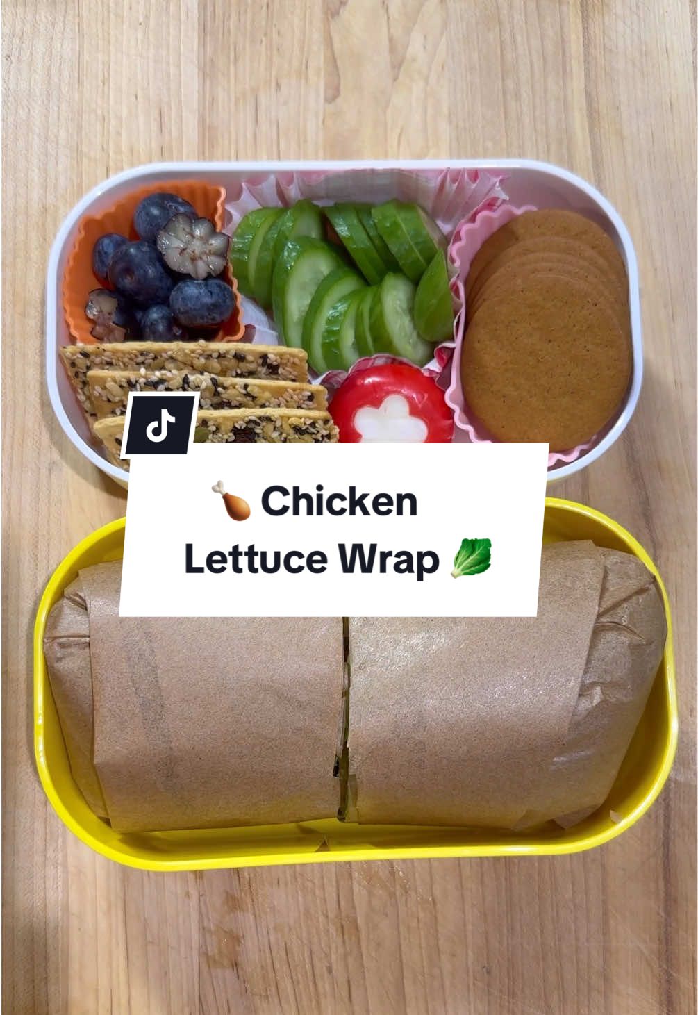 Chicken Salad Wrap for my husbands lunch 🥬🌯🍗 #lunchformyhusband #chickensalad #lettucewrap #lunchideas 