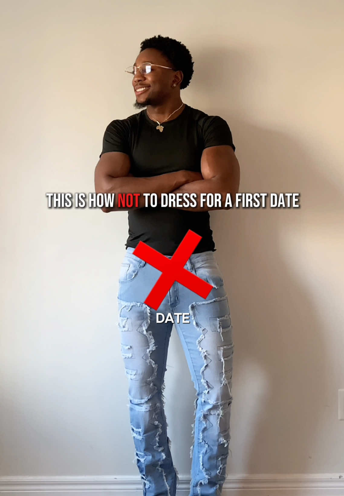 Two ways on how to dress for a first date✅. Say NO to skinny jeans 🤣 #fashion #mensfashion #outfitinspo #outfitideas #ugccreator #ugc #datenight 