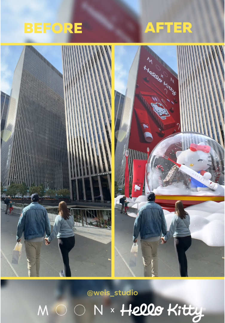 Before / After for MOON & Hello Kitty #vfx #vfxvideo #beforeaftervfx #hellokitty 