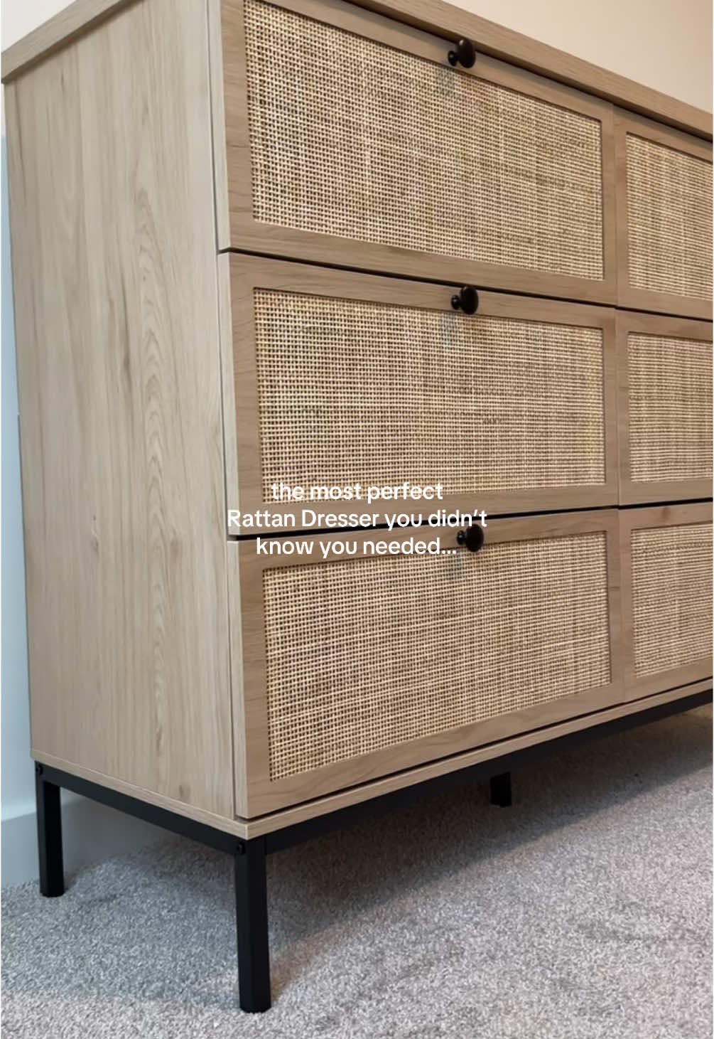 I’m obsessed with this rattan dresser, it’s so cute! #rattan #dresser #bedroomdesign #amazonhome 