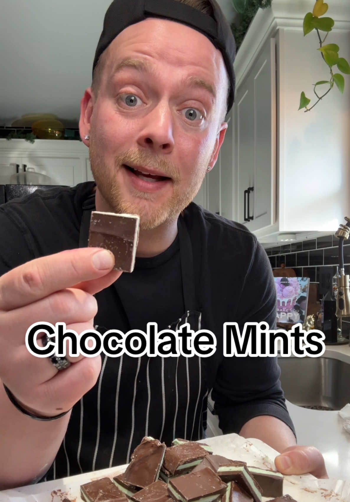 Chocolate Mints 😁 #chocolatemints #homemade #candy #EasyRecipe #dinnermints #chocolate #mint #try #fyp  Chocolate Mints  2 C. Dark Chocolate (or any kind) 1 C. White Chocolate  1/8 tsp. Peppermint Extract  2 drops Green Food Coloring  Melt one cup of the dark chocolate either in the microwave or over a double boiler.  Pour the melted chocolate onto a baking sheet lined w/parchment paper and evenly spread thin. allow it to set. Melt the white chocolate, then add the peppermint and food coloring, mix until completely combined. Poor on top of the first layer; allow second layer to set.  Melt the remaining dark chocolate and pour over the second layer; evenly spread the chocolate out and allow the final layer to cool completely before cutting or breaking into desired size pieces.  Store Chocolate Mint candies in an airtight container. These mock Andes Mint make as great gifts or to have on hand. 