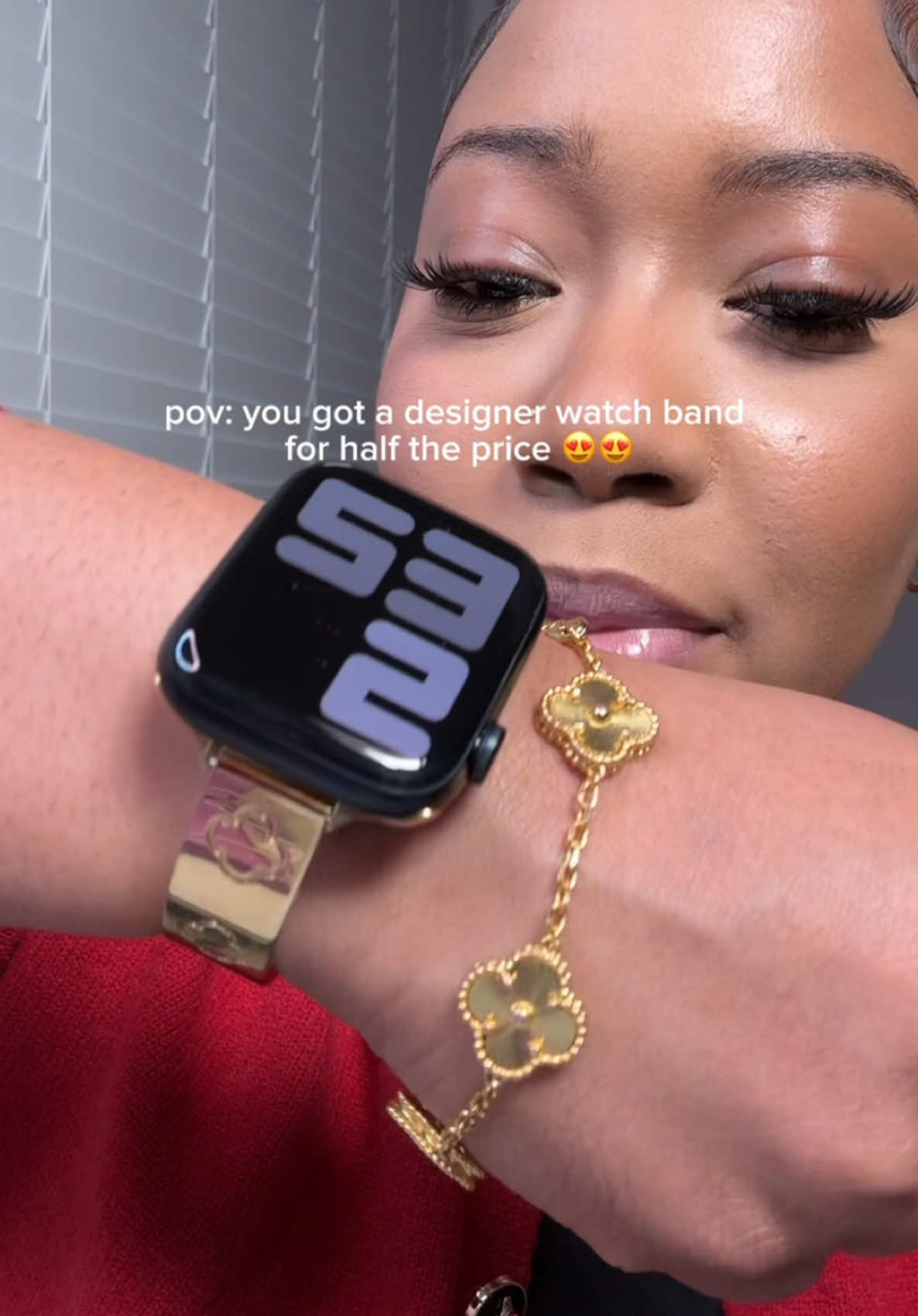 Since I got a smart watch I needed to upgrade my watch band to match my jewelry aesthetic & this one did exactly that! @MissAIR 😍 #imjustagirl #goldjewelry #demure #womenfashion #trending #cloverwatchband #luckygirl #TikTokFashion #smartwatch #grwm #OOTD #tiktokshop #ttshop #ttsacl #iwatch #missair #fyp #LuxuryWatchBand #ttshop #watchfashion #aesthetic #christmasgift #jewelry #outfitinspo 