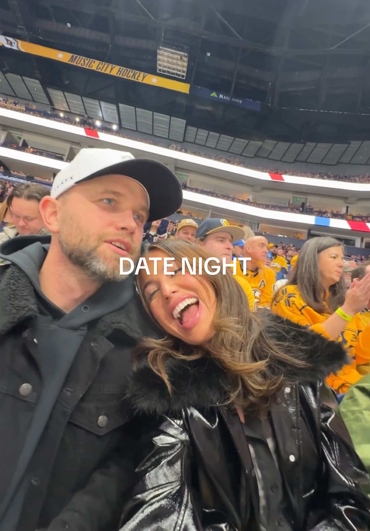 Hockey is extremely entertaining✨#momoffour #datenight #parentsoftiktok #marriedlife #doubledate 