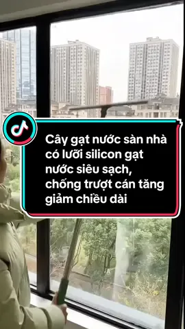 Cây gạt nước sàn nhà có lưỡi Silicon gạt nước siêu sạch, chống trượt, cán thép chống gỉ có thể tăng giảm chiều dài #caygatnuocsannha #giadungtienich #giadungthongminh #giadungtienloi #xuhuong 