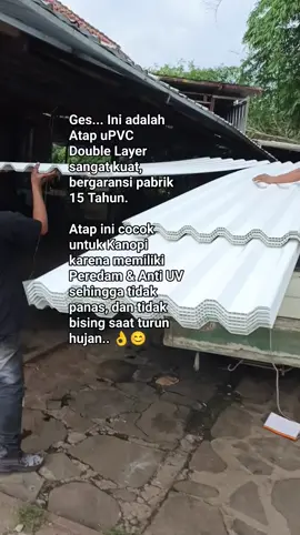 Ges... Ini adalah Atap uPVC  Double Layer sangat kuat, bergaransi pabrik 15 Tahun.  MMU Majalengka  #atapupvc #alderon #kanopi 