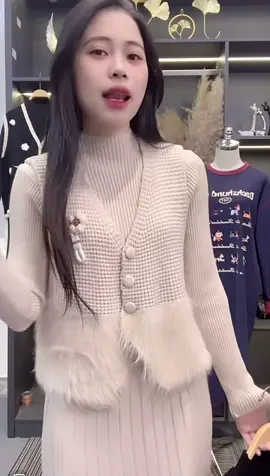Sét len dập ly kèm áo gile lông sang chảnh #set #setlen #vaylen #xuhuong #thoitrangnu 