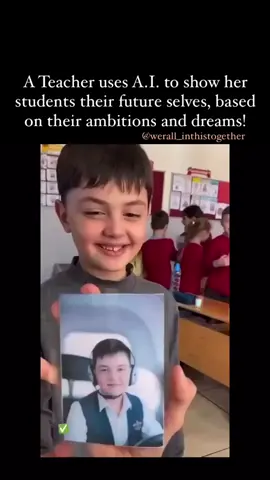 Discovering future selves - see how this teacher uses AI to help students visualize what they wanted as their future careers.   #teachinginnovation #futureself #parentingwin  🎥 @werall_inthistogether 