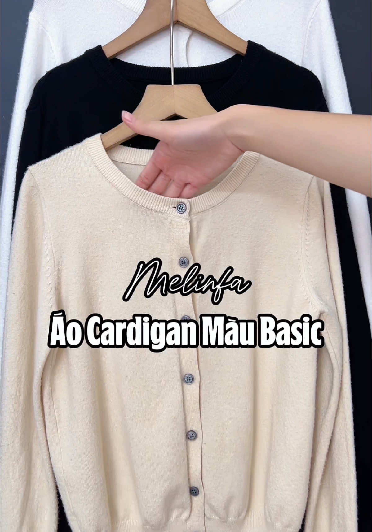 Áo len cardigan màu basic dễ mặc dễ phối 😍 #dolennhamelinfa #lendetkim #aolennu #aocardigan #cardigan #thudong #viral #thoitrangnu #fyp #macdepmoingay 