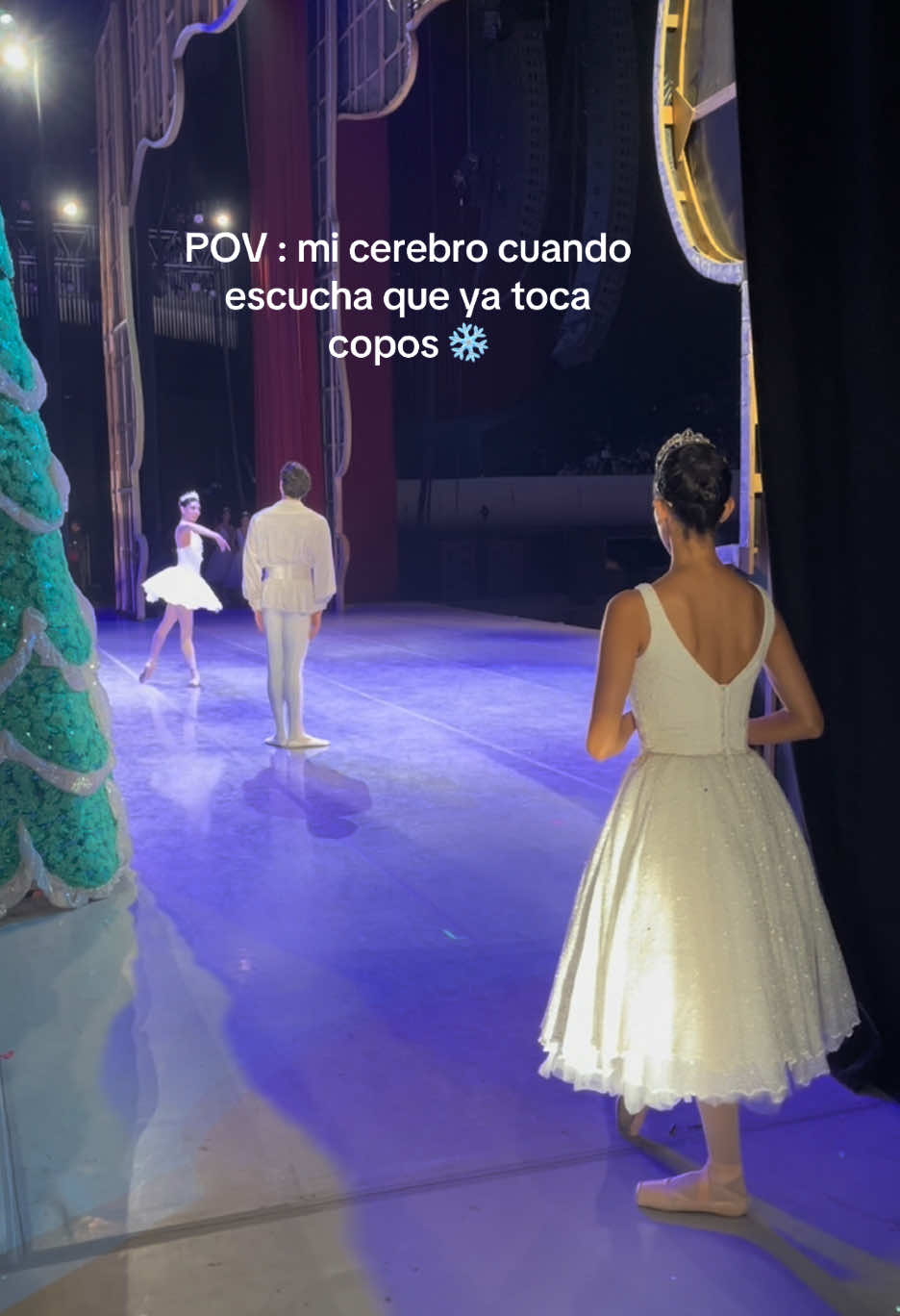 Mis pensamientos antes de copos … AMO con toda mi alma bailarlo pero ahora estoy enferma y así se sintió  😂🙌🏽🫠 #nutcrakerseason #cascanueces #balletcore 