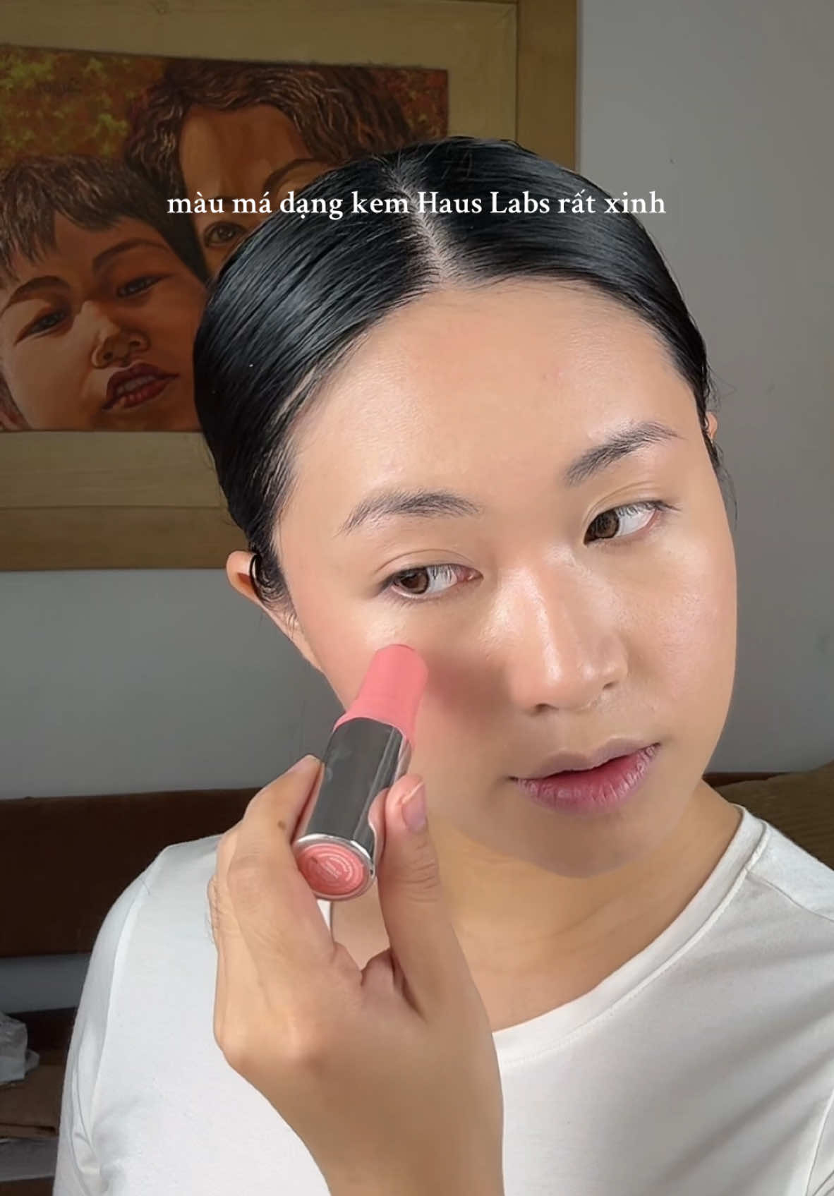 Màu má dạng thỏi kem Haus Labs, màu Glassy Pomelo ✨ #hauslabs 