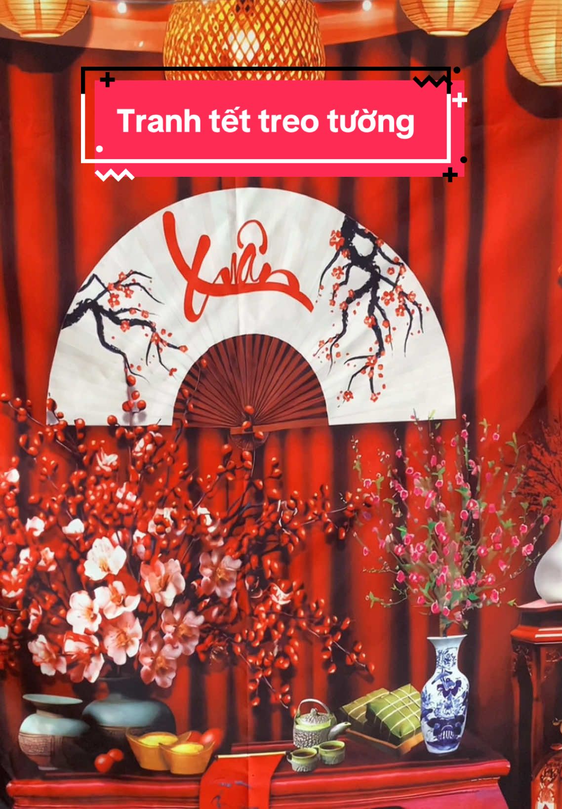 Tranh vải Tết treo tường làm không khi trong gia đình ấm áp, sum vầy hơn nè. #tranhtet #tranhtet2025 #tranhvaitreotuong #tranhtetdecor #decor 