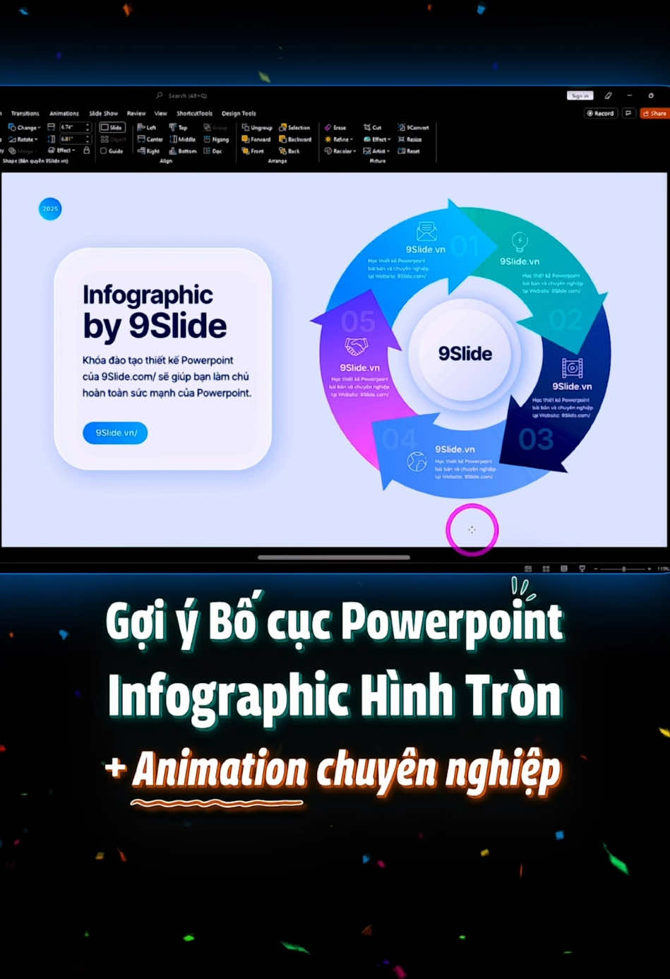 Gợi ý thiết kế Bố cục Circle Infographic sáng tạo với Hiệu ứng Animation #PowerPoint hiện đại 💡 #LearnOnTikTok  #HocCungTikTok #Tutorial #Tips #Design 