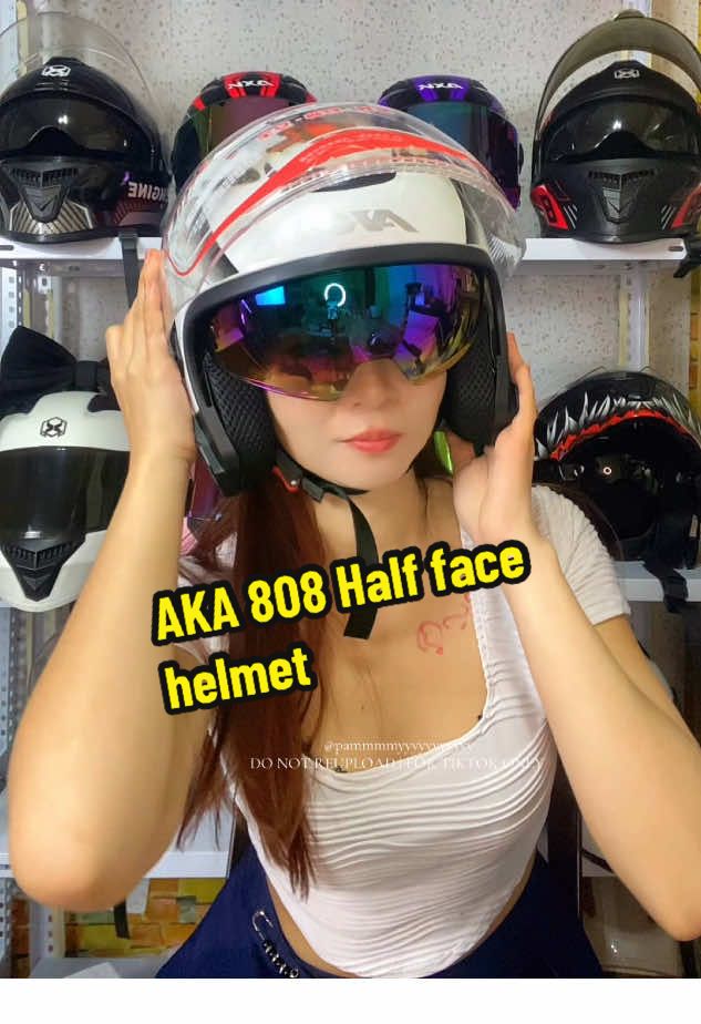 AKA 808. Ang angas ng half face helmet nato very affordable pa ✨ #aka808 #halffacehelmets #helmet  