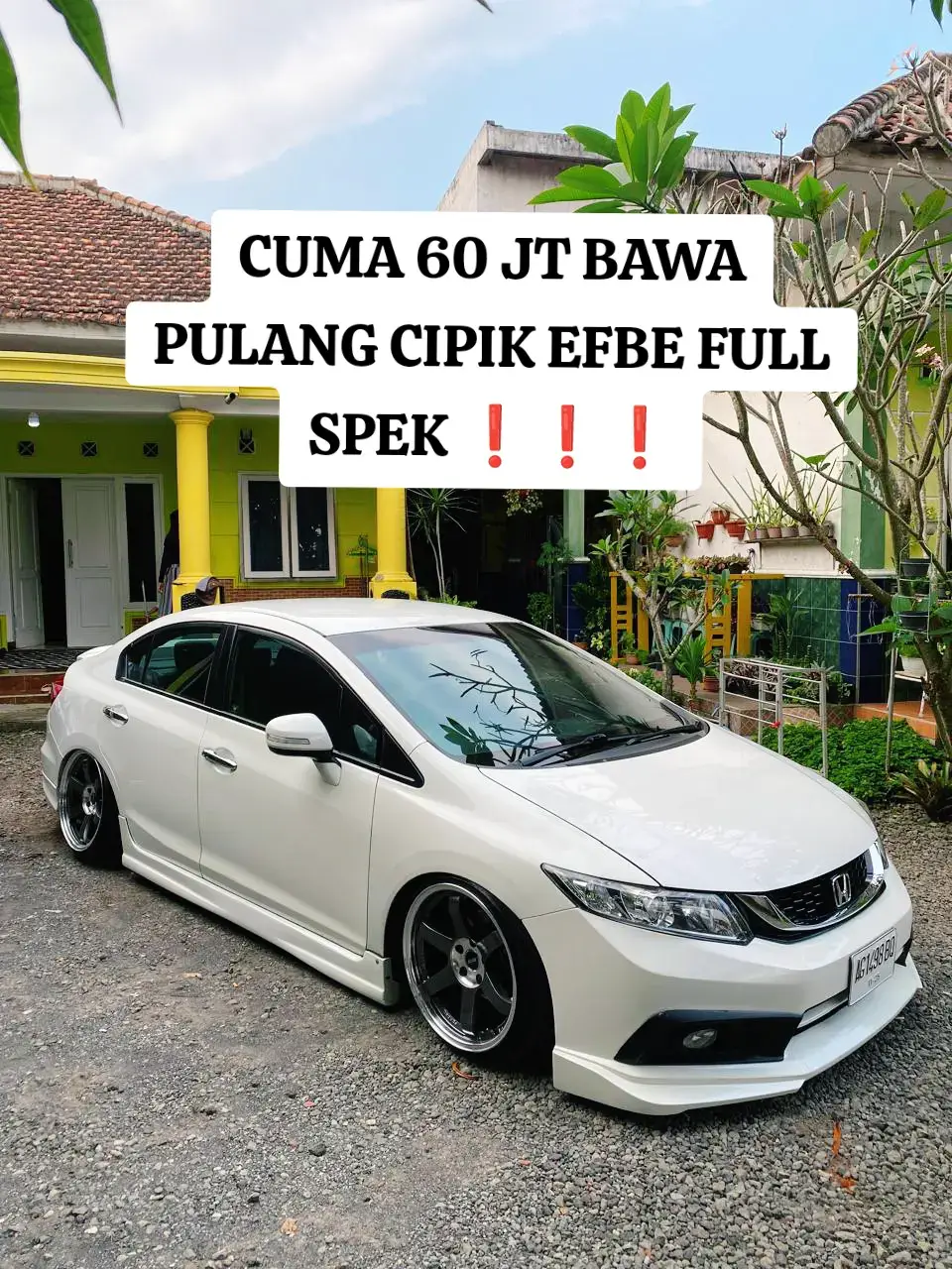 HONDA CIVIC FB3 2.000cc ( LUMAYAN JARANG ) ASLI PUTIH TEMBUS FAKTUR ASLI JATIM TAHUN 2014 LOW KM 80rb RECORD HONDA RESMI MESIN STD SANGAT SEHAT TERAWAT SURAT” LENGKAP TERTIB INTERIOR KULIT ORIGINAL KUNCI BAWAAN 2 BIJI ADA MANUAL BOOK SERVICE BOOK AC DIGITAL JOK ELECTRIC AUTO OPEN TRUNK KEYLESS START ENGINE  CRUISE CONTROL MATIC TRIPTONIC AUTO OFF HEADLIGHT ————————————————————— ( BARANG STANDART ADA & TERSIMPAN RAPI ) SPEK : - AIRLUX AIR SUSPENSION 4 TITIK WITH DOUBLE KOMPRESOR , HARDLINE , REMOT , PENGURAS AIR ( ORI ADA ) - CUSTOM TRUNK SET UP SANGAT RAPI & MEWAH ( ORI ADA ) - AUDIO VENOM , CELLO , THREEWAY , HEAD UNIT ANDROID TIPE TERTINGGI  ( ORI ADA ) - KAMERA DEPAN BELAKANG - FERROX AIR FILTER - FULLSET EXHAUST SISTEM ORD ORIGINAL ( ORI ADA ) - BODYKIT FULL CUSTOM ( ORI ADA ) - VELG SSW ORIGINAL THAILAND🇹🇭 - BEBERAPA PANEL INTERIOR CARBON HARGA 265JT NEGO LOSSSS TUKAR MOBIL LAIN TAWARKAN SAJA LOKASI MALANG  wa 082132725853 #fyppppppppppppppppppppppp #fyp #fypシ゚viral #fypシ゚ #civic #hondacivic #civicturbo #civicmodified #viral 