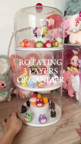 Acrylic Rotating 3 Layers Organizer for our toys! #budolfinds #blindbox #acrylic #organizer #skullpanda #hirono #toys #toysoftiktok 