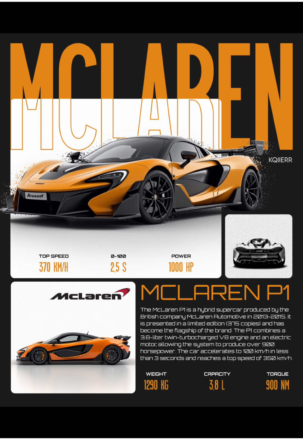 Дизайн постера Mclaren P1 #mclaren #poster #design #figma #постер 