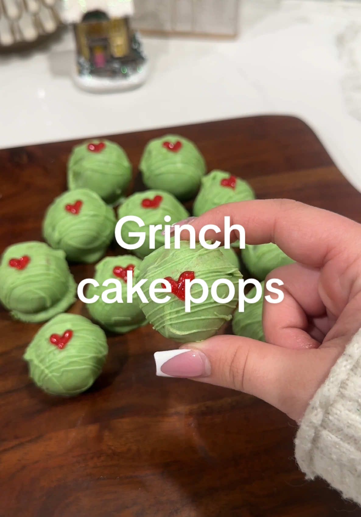 if you like the grinch you have to make these cake pops! theyre so easy. (i ended up using the whole block if cream cheese) #baking #grinch #food #Recipe #viral #holidayrecipe #grinchfood #christmas #christmasrecipe 
