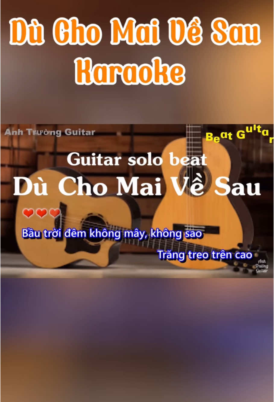 Karaoke Dù Cho Mai Về Sau #AnhTruongGuitar #Karaoke #DuChoMaiVeSau #Music #BeatGuitar 
