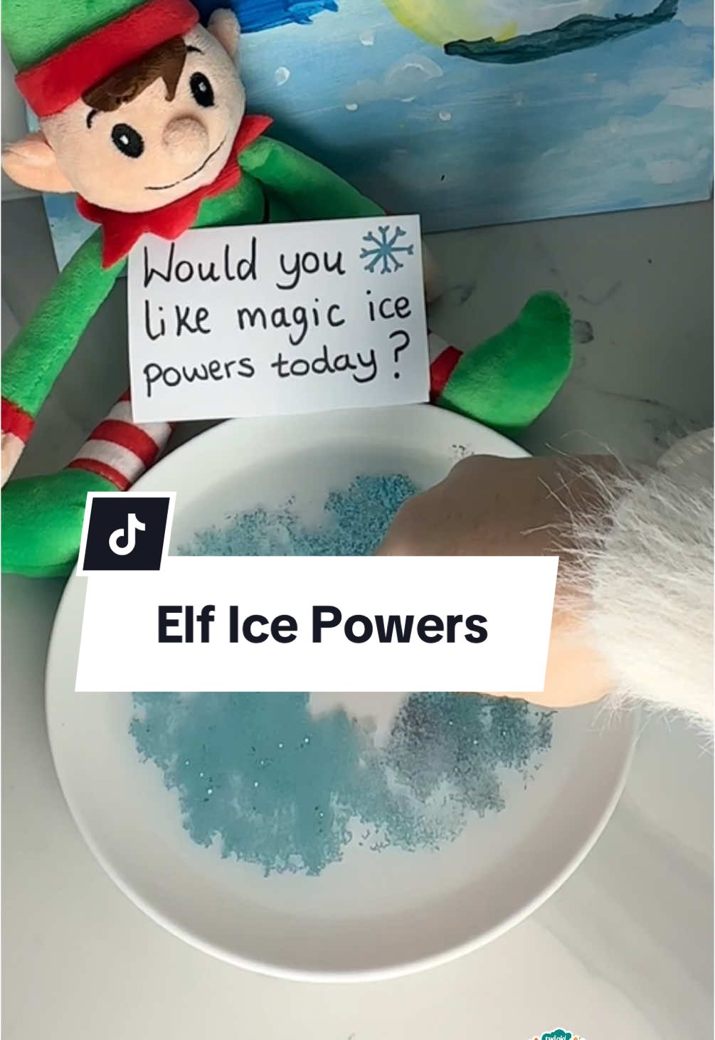 Eco glitter and washing up liquid- Science or Christmas magic?! #elfontheshelfideas #elfontheshelf #christmasmagic #christmastiktok #christmaself #activitiesforkids #scienceforkids 