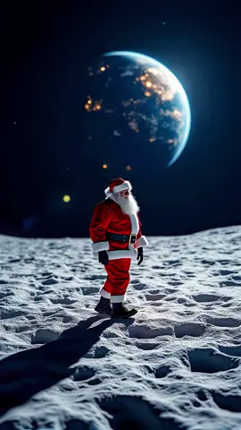 AI-generated video | The year 2025 comes first...on the moon! 🌕🎅 #merrychristmas  #happynewyear  #2025 
