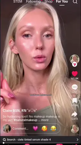 Yesss was so excited to see @Claire BSN, RN ˚ʚ♡ɞ˚’s video on my FYP because the Ciele Tinted Serum deserves 100x more hype!!! Tinted Sunscreen Showdown is on my YT channel if you want to see my reviews + application footage of all 35! #tintedsunscreen #naturalmakeup #bestfoundation #skintint 