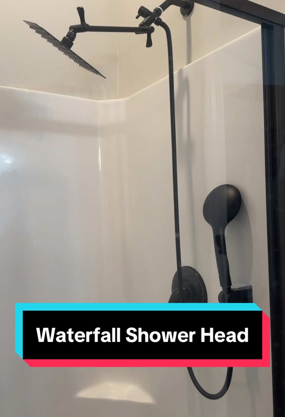 Swivel Rainfall Shower Head With Handheld Attachment.  #showerhead ##rainfallshowerhead #bathroomrefresh 