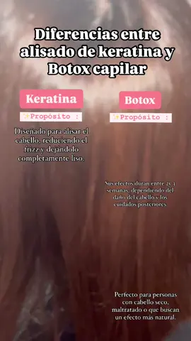 Aquí tienes las diferencias claves entre alisado de keratina y Botox capilar  Si buscas un cabello completamente liso, el alisado de keratina es la mejor opción. Si prefieres restaurar y nutrir tu cabello, dejando su textura natural, el botox capilar es ideal. Ambos tratamientos pueden complementarse según las necesidades del cabello.#cabello #liso #alisadopermanente #beautyhairmjesus #parati #fyppppppppppppppppppppppp #xcyzba 