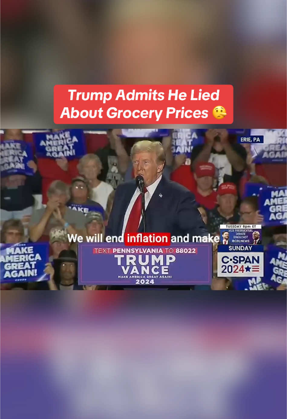 Here’s a montage of Trump promising to “end inflation” and lower grocery costs. 🛒💸 But in a recent Time magazine interview, he admitted, “It’s hard to bring things down once they’re up.” Watch as we highlight the contrast between his bold campaign promises and the reality we Americans now face! 😡 #donaldjtrump #donaldtrump #trump #trump2024 #trump2024🇺🇸 #trump2024train #trumptrain #MAGA #teamtrump #jdvance #republican #republicans #republicansoftiktok #GOP #USA #usa🇺🇸 #usa_tiktok #unitedstatesofamerica #unitedstates #america #american #americans #finance #finance101 #financetiktok #economy #economics #econ #money #moneytok #moneytoks #groceries #prices #inflation 