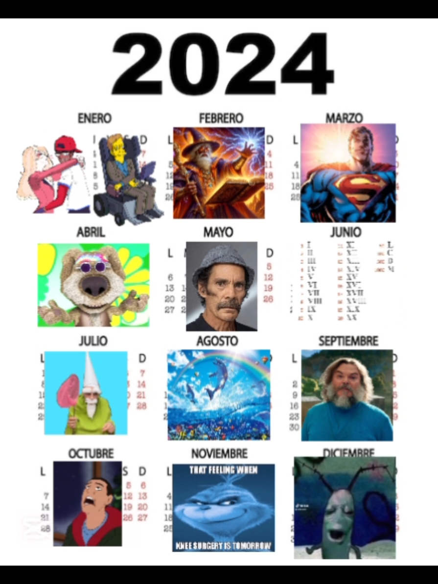 Calendario de #memestiktok #2024 
