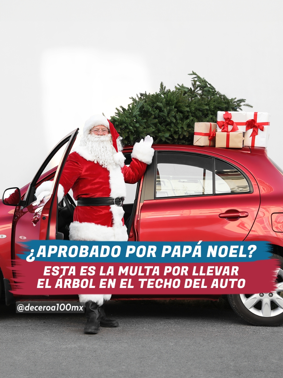 #AGUAS 🎄 Llevar el árbol de Navidad arriba de tu auto puede ser motivo de sanción ❌ Aquí te damos algunos consejos para evitar infracciones durante las fiestas decembrinas ✅ #tendencias #fyp #parati #navidad #christmas #autos 