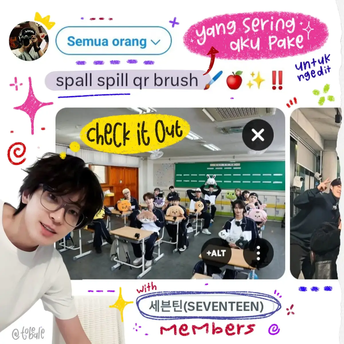 buat yang suka minta rekomendasi brush dan nanya brush apa aja yang sering aku pake, nih aku spill satu satu! sekalian kita kenalan sama member sebong a.k.a seventeen 😋‼️✨ jangan lupa di save ya!! #seventeen #ibispaintx #scribble #scrapbook #digitalscrapbook 