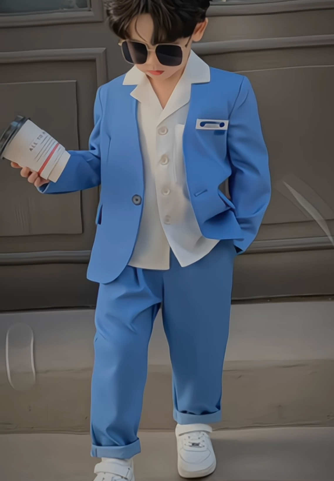 Bộ vest bé trai 3 chi tiết,phong cách Hàn Quốc sang trọng,lịch lãm cho bé đi chơi,dự tiệc#vestbetrai #vestdep #xuhuong 