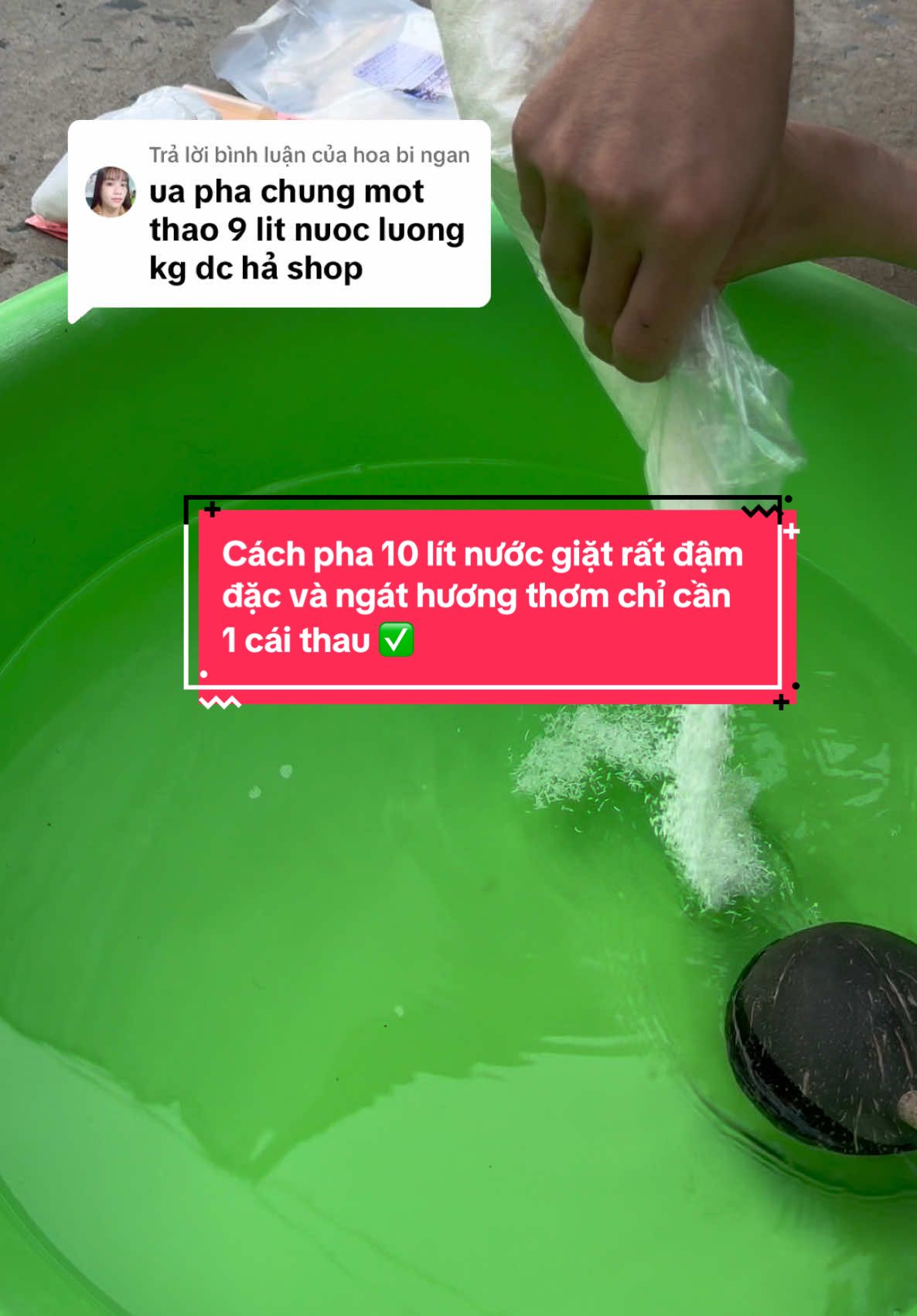 Trả lời @hoa bi ngan Cách Pha 10 Lít Nước Giặt Rất Đậm Đặc và Ngát Hương Thơm ✅ 