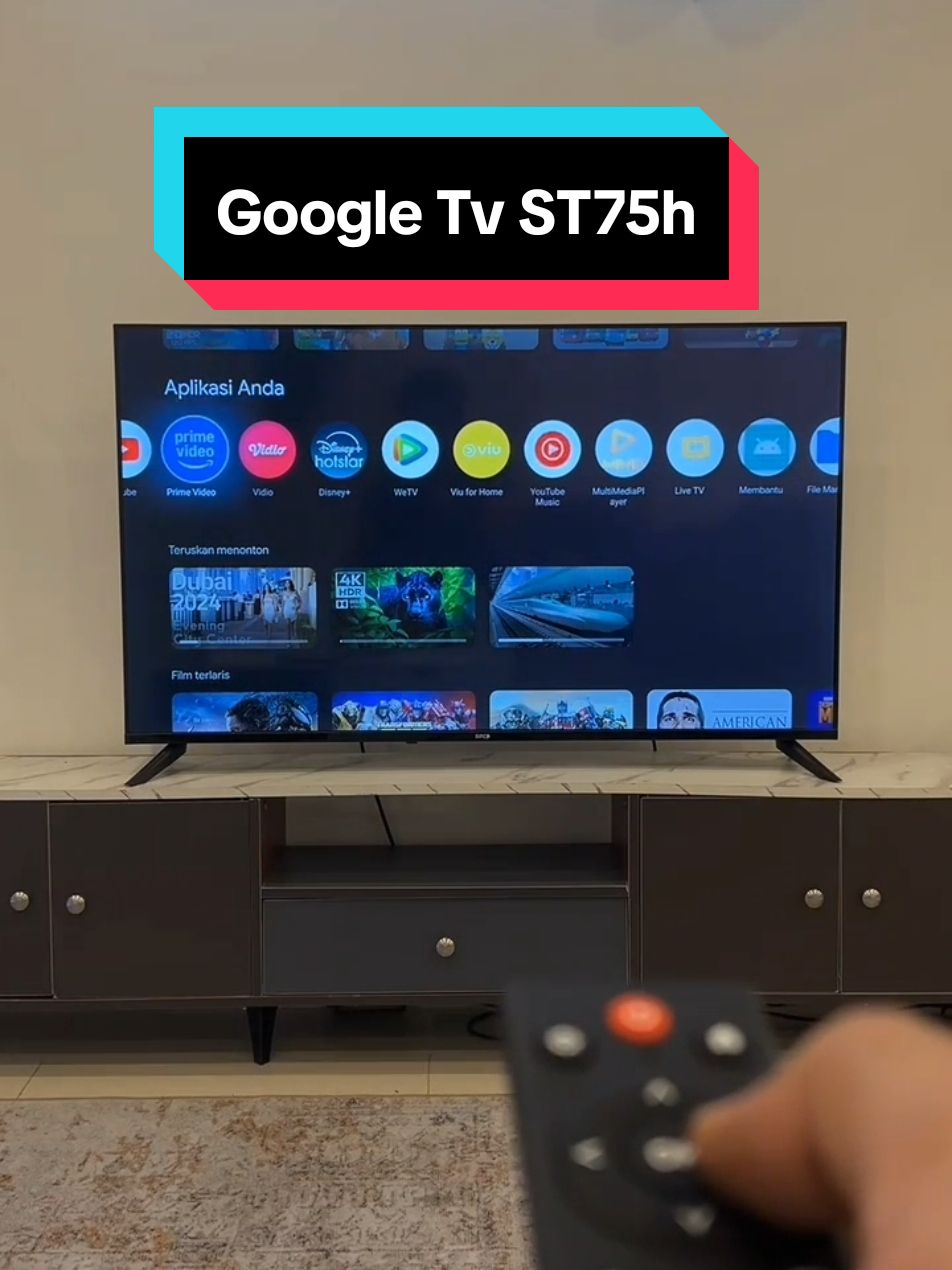 Ini dia Google tv dari spc 75 inch type ST75h dengan banyak fitur resolusi 4K UHD dengan 16.7 juta warna warna jadi lebih hidup, garansi servis 10 tahun dan garansi panel 3 tahun#googletv #smarttv #fyp #tvdigital #spc