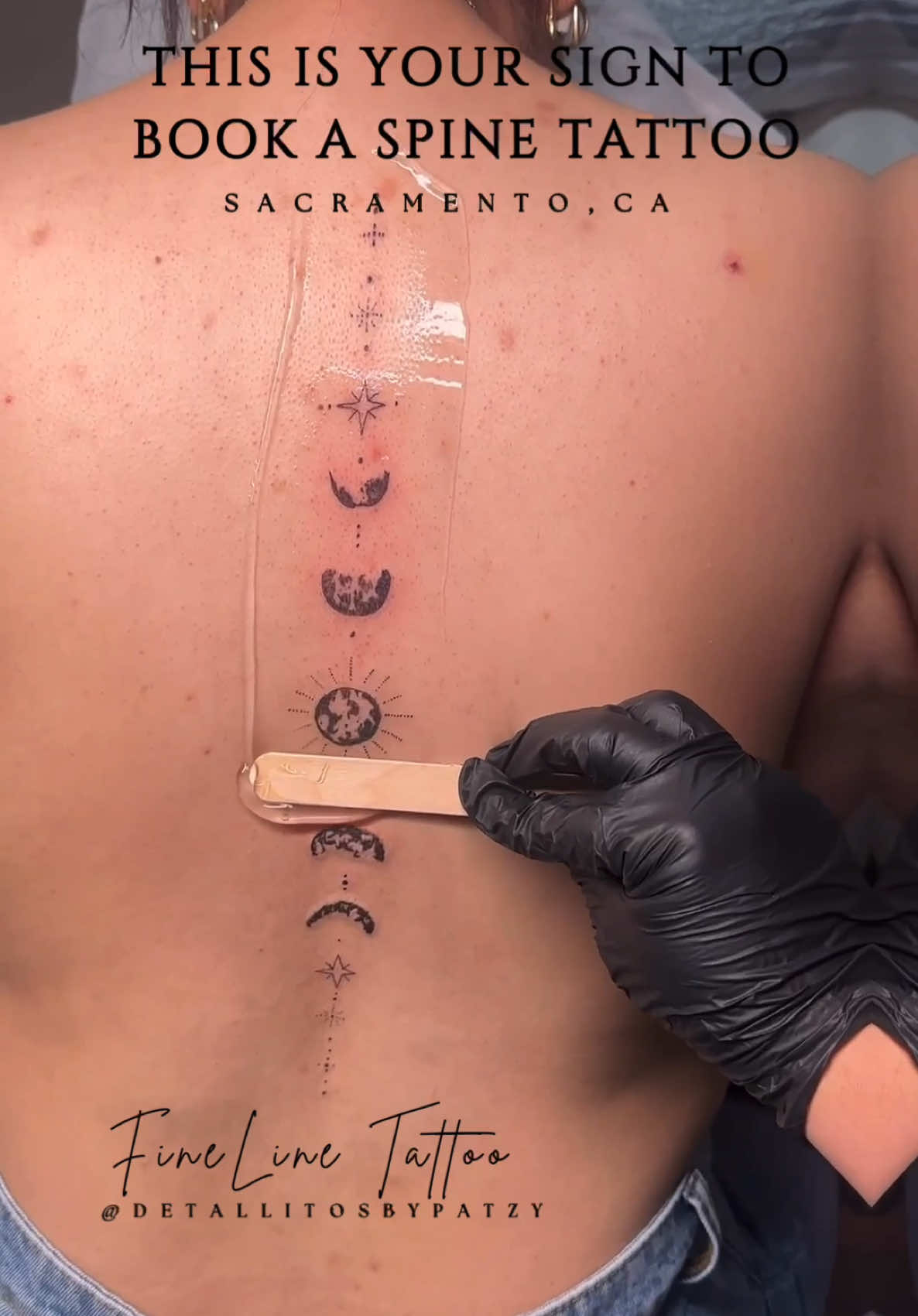 Text 916-823-0598 to book #backtattoo #spinetattoo #startattoo #fineline #moontattoo #sacramento #sacramentofinelinetattooartist 