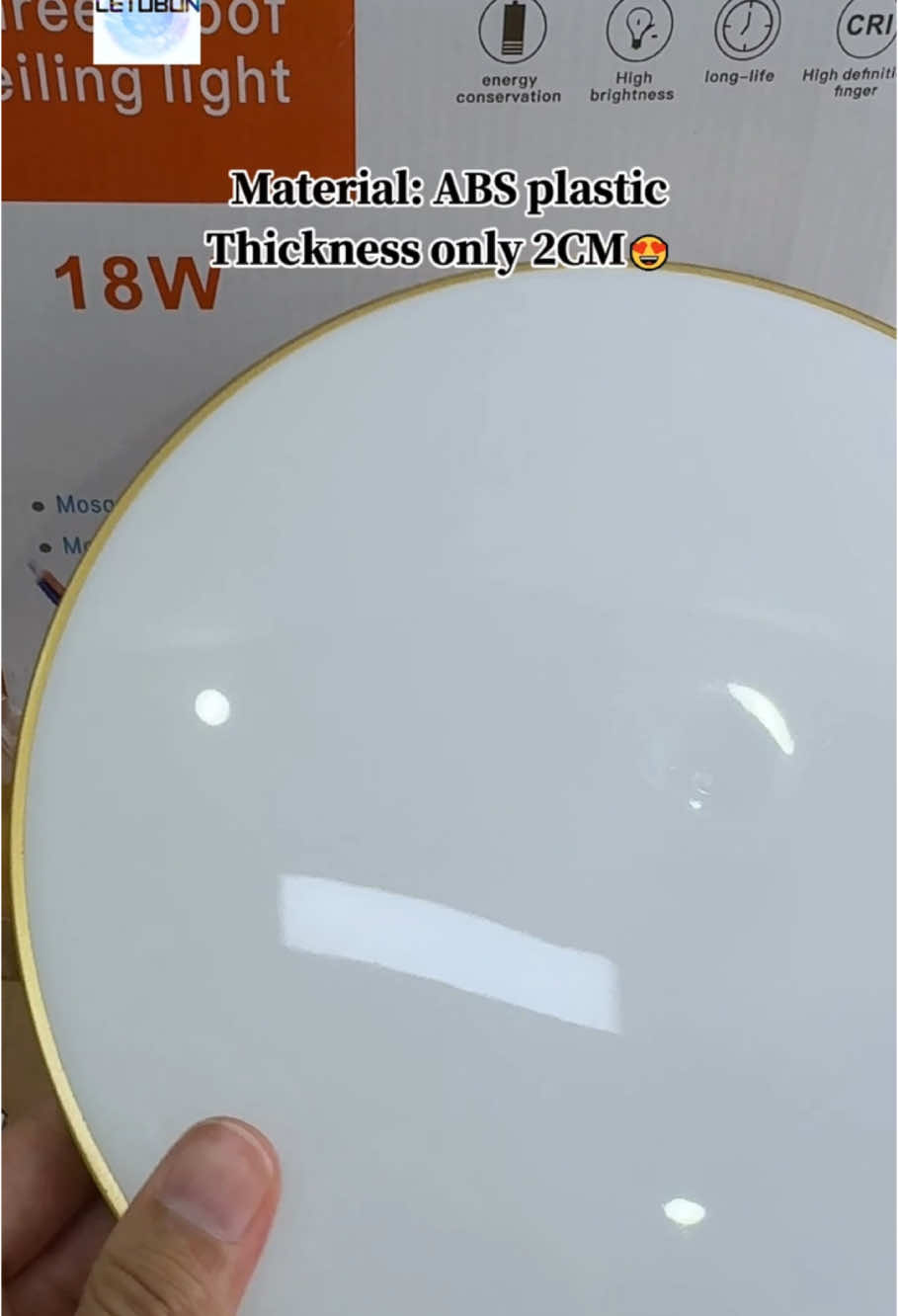 From TikTok Shop ✨🛍️Ultra-thin 2CM three-color ceiling lamp#brightlight #modern #minimalist #lampuLED #ceilinglight 