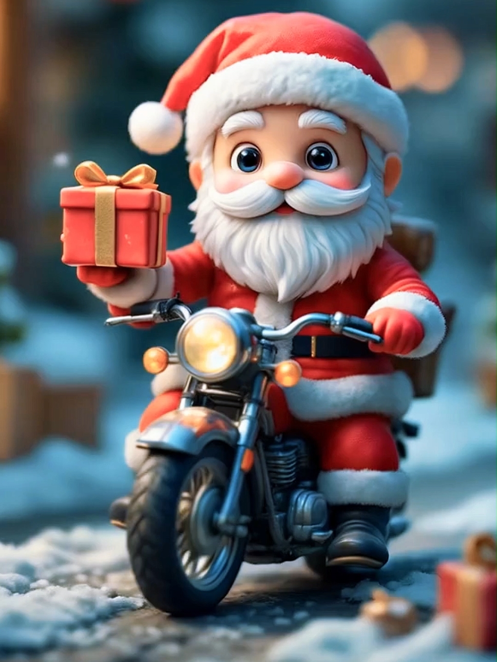 Santa delivering Christmas gift #cute #santa #santaclaus  #christmas #merrychristmas #xmas #christmastree #festivefun #winter #christmasmagic #fyp #mustwatch #viralvideos #ai 