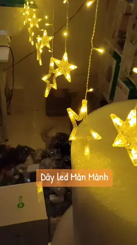 Dây led màn mành 3m trăng sao trang trí nhà cửa