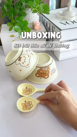 Sét bát sứ xinh lắm #batsu #batsudethuong #cherryunboxx #unboxing #muataitiktokshop🛍 #review 