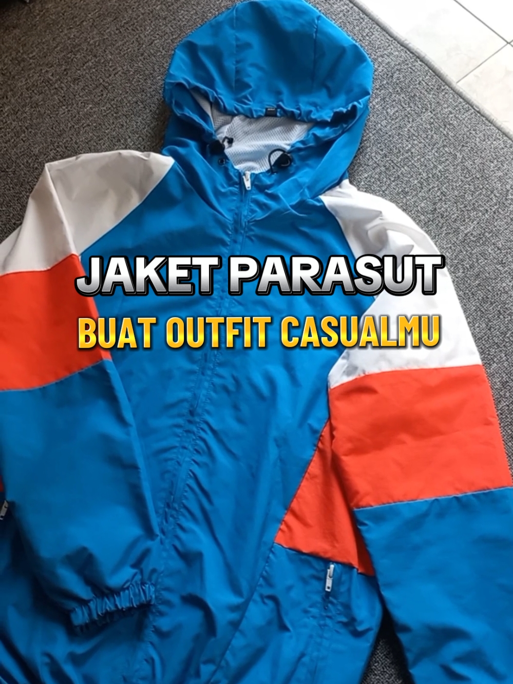 Tersedia 3 pilihan warna,cek keranjang kuning yaa #jaketcosmic #jaketparasut #jaketcasual #casualoutfits 
