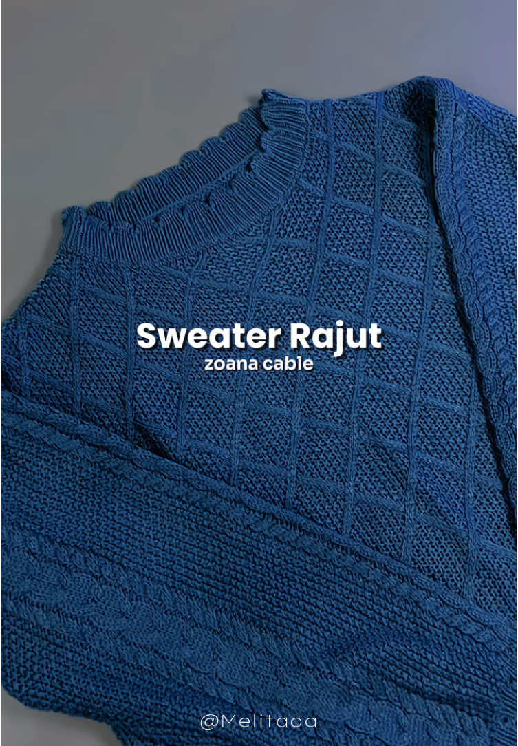 Sweater Rajut Biru🦋🍒 #sweaterrajut #blouserajut #rajut 