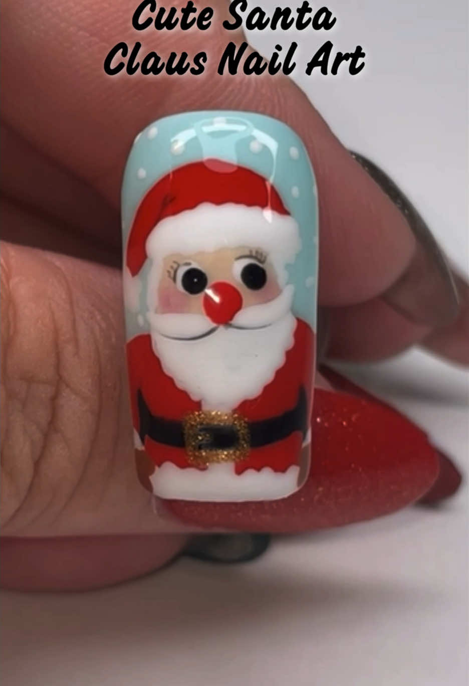 Cute Santa Claus Nail Art 🎅 #christmas #nailart 