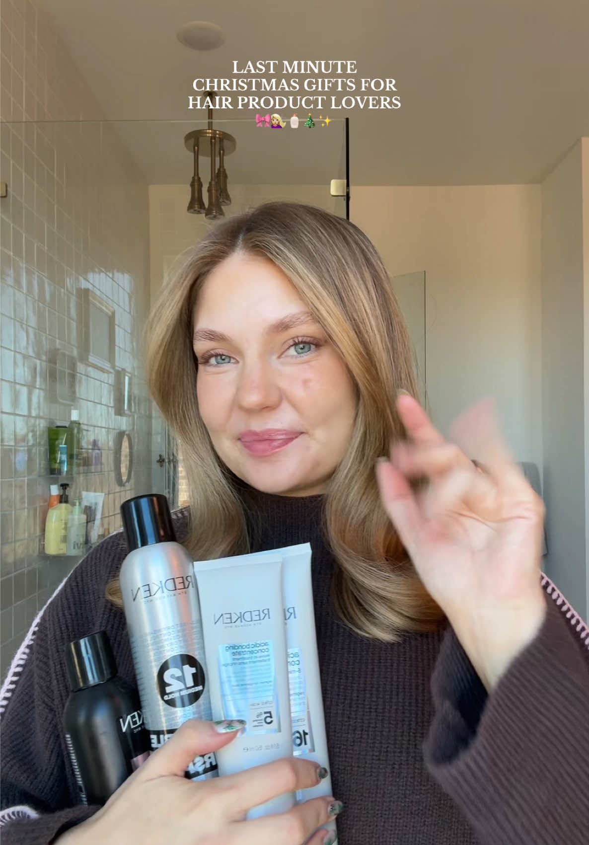 Last minute hair product recs from @Redken  1. Redken ABC 5 minute mask  2. Redken ABC leave in conditioner 3. Redken brusbable hairspray  4. Acidic color gloss glass gloss treatment  #lastminutechristmasshopping #lastminutechristmasgift #christmasgift #redkenabc #fyphairgifts #redkenpartner @Redken Pro 
