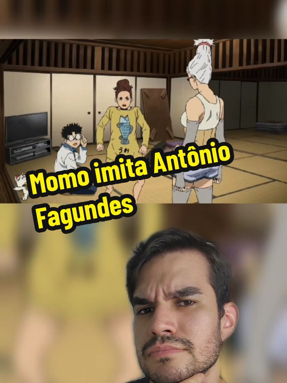 Momo imita Antônio Fagundes nem Dandadan #Dandadan #Anime #Otaku #dublagem #Netflix #Otaku 