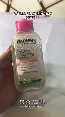 this pink one is good for sensitive skin, removes dirt easily and have no alcohol  ✨ #garnier #cleansingwater #makeupremover #sensitiveskin #garniermicellarwater #ph 