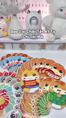 Bao lì xì Chibi tết Ất Tỵ 2025 phản quang loại I chỉ từ 45 cá nè mn ơi #baolixi #baolixichibi #tet2025 #baolixidep #muataitiktokshop 