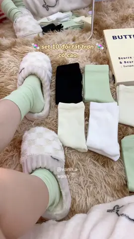set 10 đôi tất cao cổ 4 màu #tatcaoco #tatvo #tatvonamnu #tatvonu #vanh🐮 