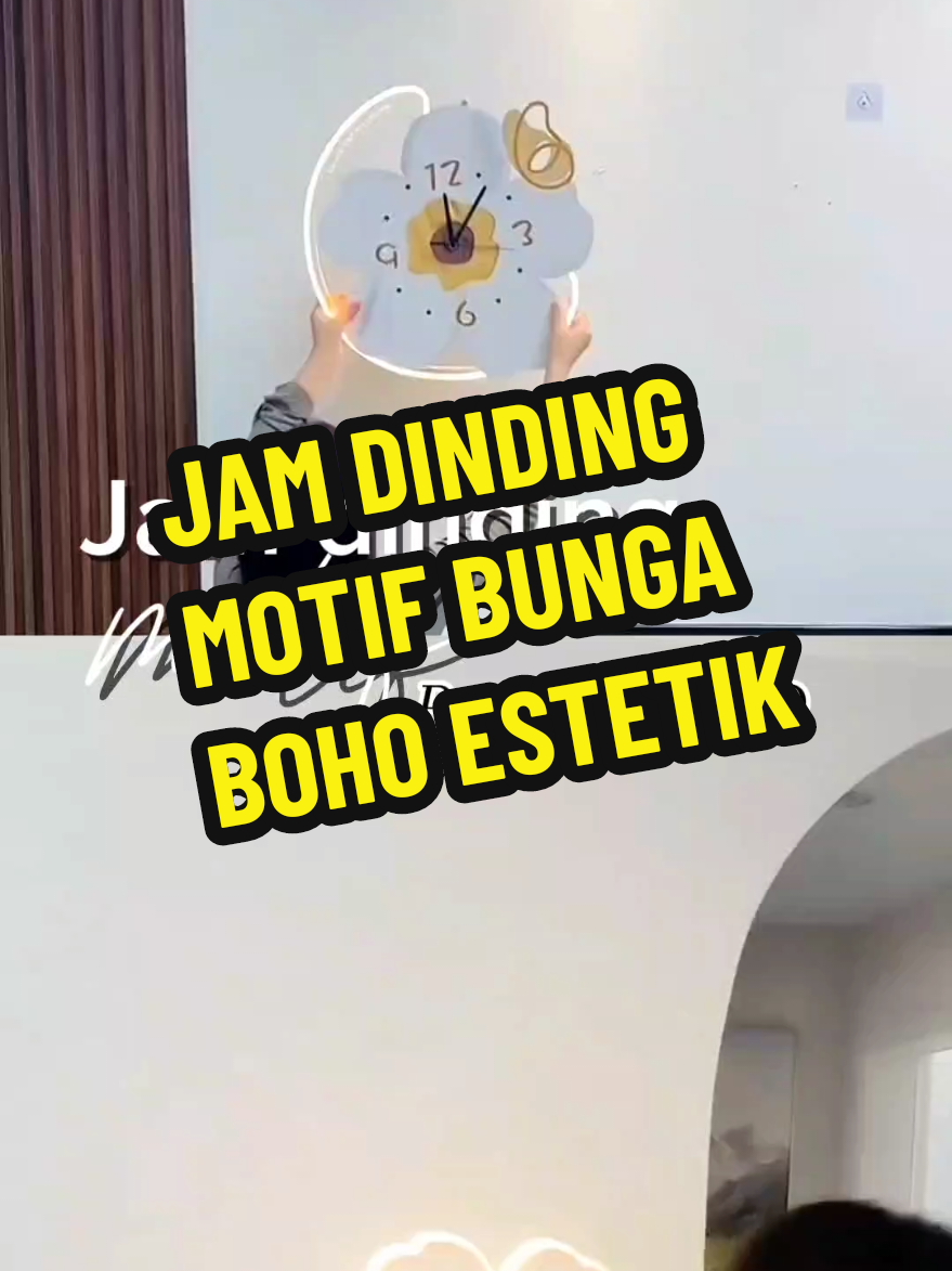 Jam dinding motif bunga boho estetik #jamdinding #jamdindingesthetic #jamdindingbunga 